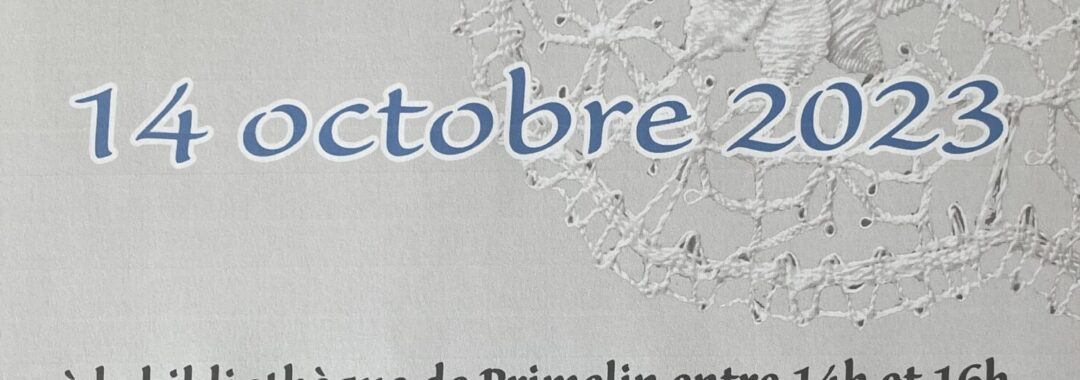 affiche atelier dentelle fuseau bibliotheque samedi 14 octobre
