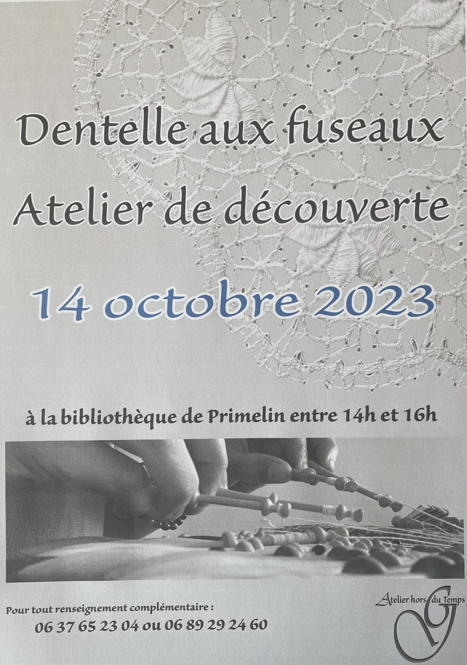 Stage dentelle au fuseau samedi 14 octobre 2023 Primelin